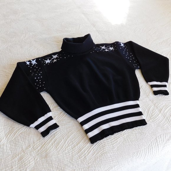 Vtg Meister wool knit snow bunny 80s ski sweater S - Picture 1 of 16